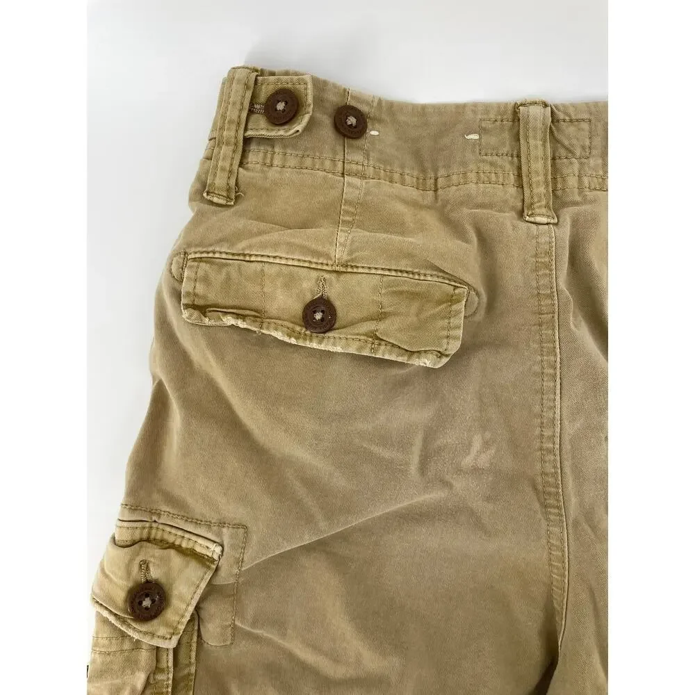 American Eagle Cargo Shorts Men’s 30 Khaki Longer Length Next Level Stretch